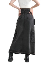 Load image into Gallery viewer, Split Denim Skirt
