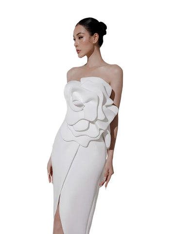 3D Flower Midi Dress-Modern Baby Las Vegas