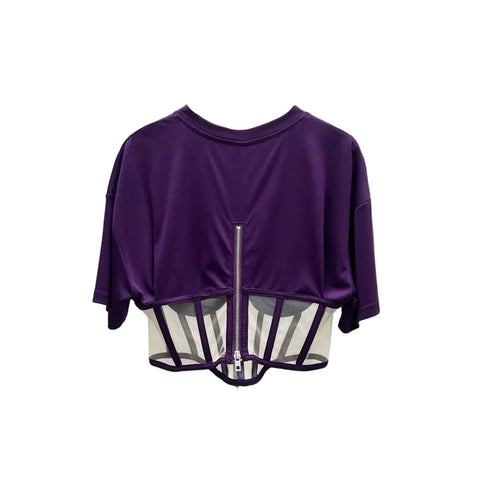 Hollow Out Fish Bone Waist Top