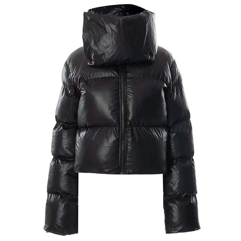 Scarf Collar Puffer Coat