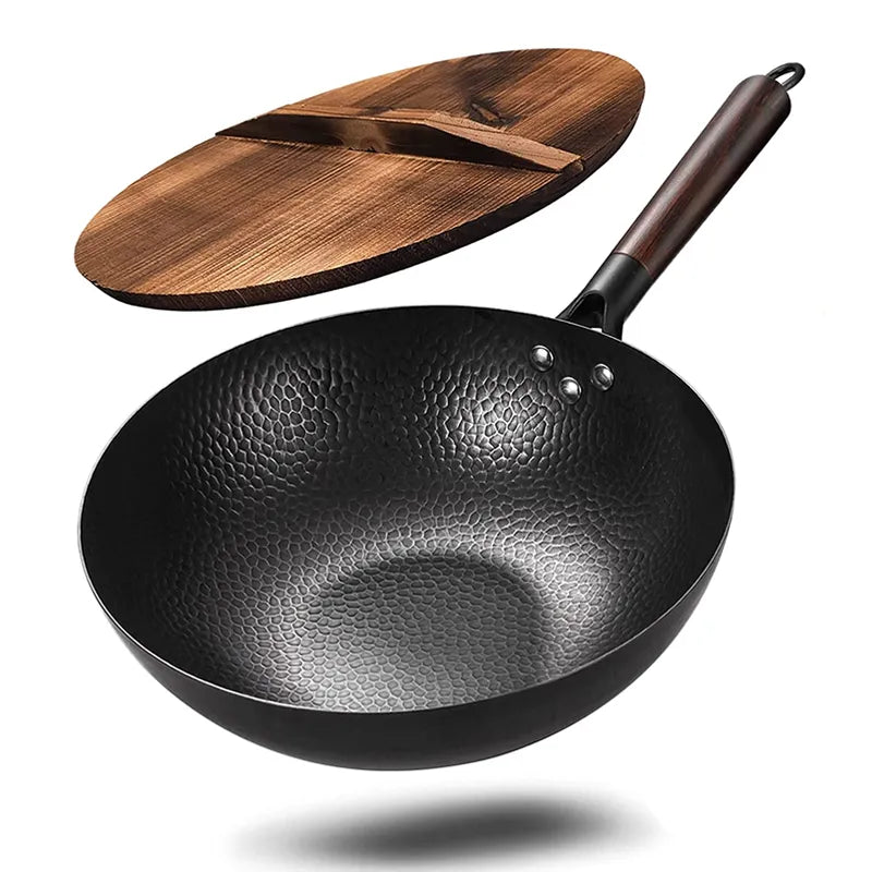Non-Stick Wok With Wooden Lid- Modern Baby Las Vegas