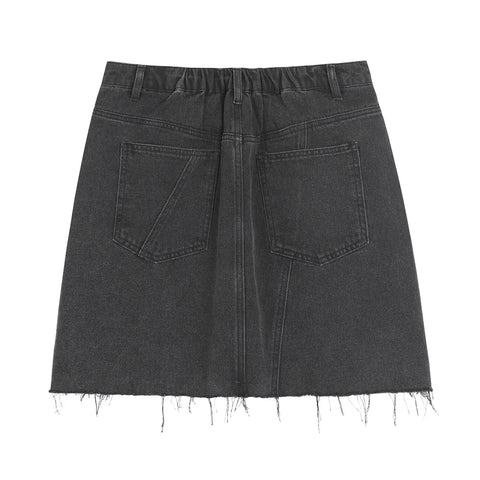 Black Rivet Denim Skirt-Modern Baby Las Vegas