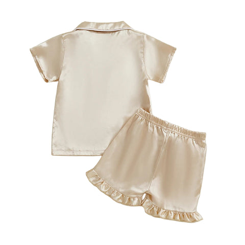 Satin Ruffled Pajamas