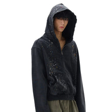 Load image into Gallery viewer, Colored Crystal Speckled Zipper Hoodie

