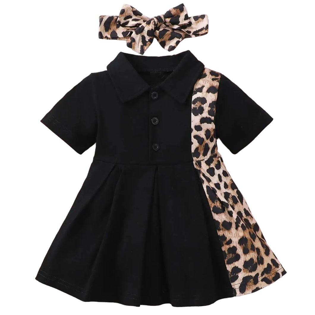 Patch Leopard Striped Dess Set