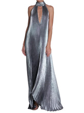 Load image into Gallery viewer, Metallic Pleated Keyhole Dress
