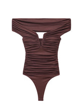 Load image into Gallery viewer, Off The Shoulder Ruched Bodysuit
