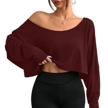 Load image into Gallery viewer, Slouchy Long Sleeve Crop Top
