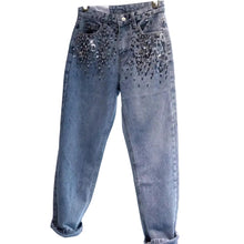 Load image into Gallery viewer, Crystal Speckled Pocket Denim Jeans
