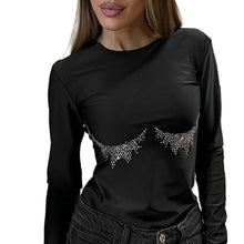 Load image into Gallery viewer, Crystal Bralette Long Sleeve Top
