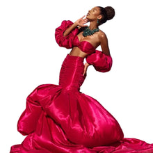 Load image into Gallery viewer, Off The Shoulder Puffer Mermaid Dress Set
