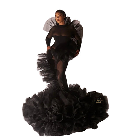 Elegant Pop Out Evening Dress