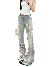 Load image into Gallery viewer, Distressed Core Denim Jeans
