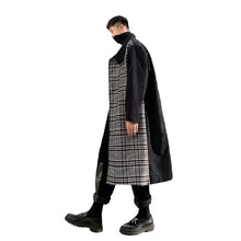 Load image into Gallery viewer, Long Corduroy Patch Plaid Coat
