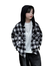 Load image into Gallery viewer, Hooded Plaid Jacket Top
