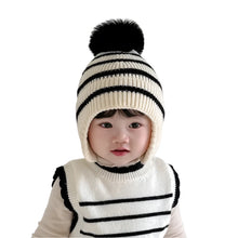 Load image into Gallery viewer, Striped Beanie Pom Hat
