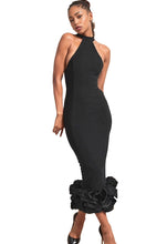 Load image into Gallery viewer, Black Ruffle Fishtail Dress
