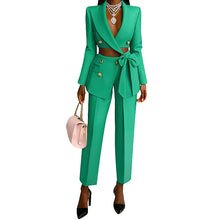 Load image into Gallery viewer, Hollow Out Gold Button Blazer Pant Set-Modern Baby Las Vegas
