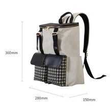 Load image into Gallery viewer, Houndstooth Patch Diaper Bag Backpack-size | Modern Baby Las Vegas
