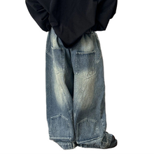 Load image into Gallery viewer, Irregular Patch Denim Jeans
