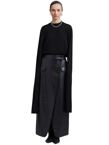 Button Leather Skirt-Modern Baby Las Vegas