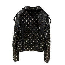 Load image into Gallery viewer, Heart-Shaped Rivet Leather Jacket
