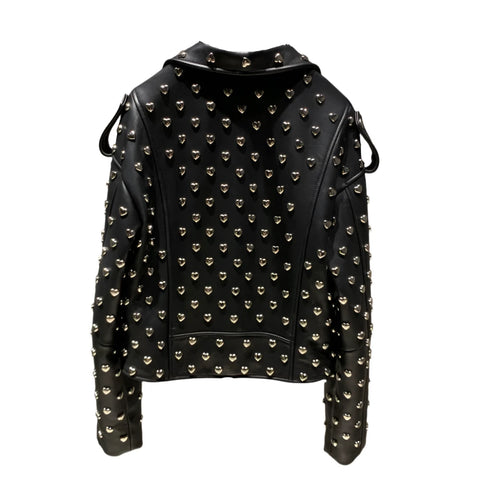 Heart-Shaped Rivet Leather Jacket-Modern Baby Las Vegas