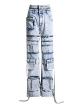 Load image into Gallery viewer, Interchangeable Zipper Pocket Denim Jeans
