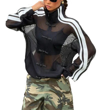 Load image into Gallery viewer, Striped Mesh Top
