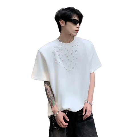 Crystal Pearl Speckled Collar Top