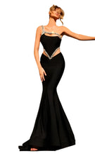 Load image into Gallery viewer, One-Shoulder Crystal Hollow Out Dress
