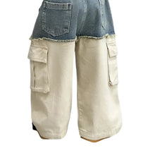 Load image into Gallery viewer, Patch Denim Cargo Pants
