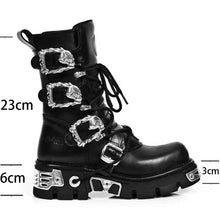 Load image into Gallery viewer, Metal Buckle Mid- Calf Military Boots
