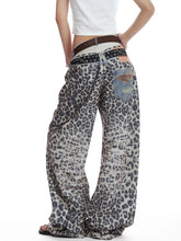 Load image into Gallery viewer, 3D Print Patch Leopard Baggy Jeans

