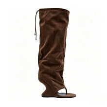 Load image into Gallery viewer, Wide Leg Thong Toe Boots
