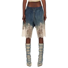 Load image into Gallery viewer, Denim Patch Lace Shorts
