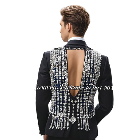 Luxury Hollow Out Back Beaded Tuxedo-Modern Baby Las Vegas