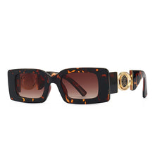 Load image into Gallery viewer, Square Frame Gold Accent Sunglasses
