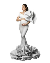 Load image into Gallery viewer, One-Shoulder Ruffle Mermaid Maternity Gown-Modern Baby Las Vegas
