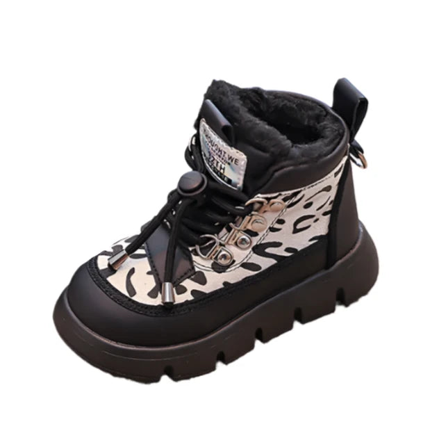 Plush Leopard Snow Boots