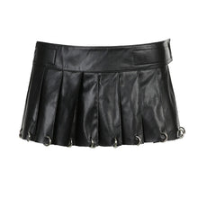 Load image into Gallery viewer, Pleated Pierced Leather Skirt

