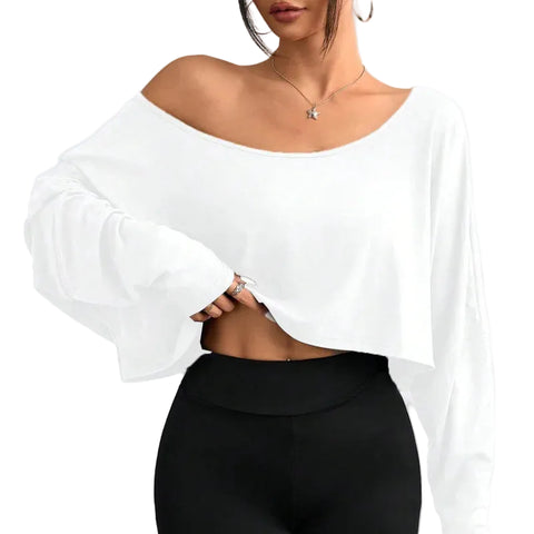 Slouchy Long Sleeve Crop Top