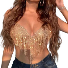 Load image into Gallery viewer, Diamond Tassel Crop Top
