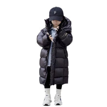 Load image into Gallery viewer, Long Ribbed Hooded Down Coat
