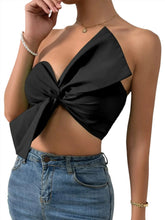 Load image into Gallery viewer, Black Ribbon Crop Top
