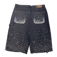 Load image into Gallery viewer, Speckled Rhinestone Denim Shorts-Modern Baby Las Vegas
