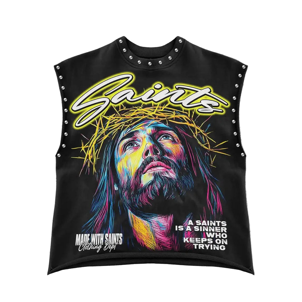 Saints Studded Sleeveless Top