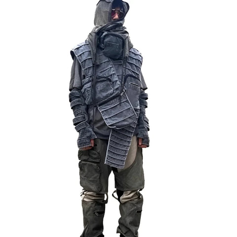 Ribbed Asymmetric Vest Jacket-Modern Baby Las Vegas