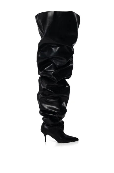 High Scrunch Leather Boots