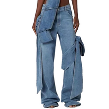 Load image into Gallery viewer, Bowknot Denim Jeans
